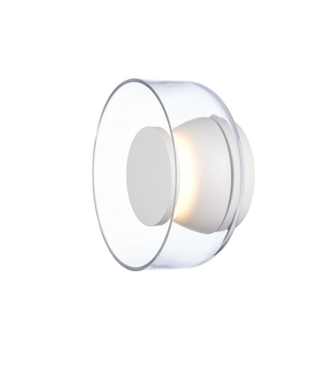 Aplica de perete alba sticla rotunda  transparenta Led Step