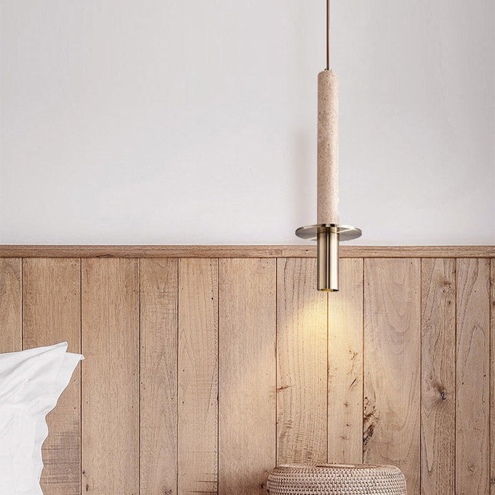 Pendul led design travertin Japandi