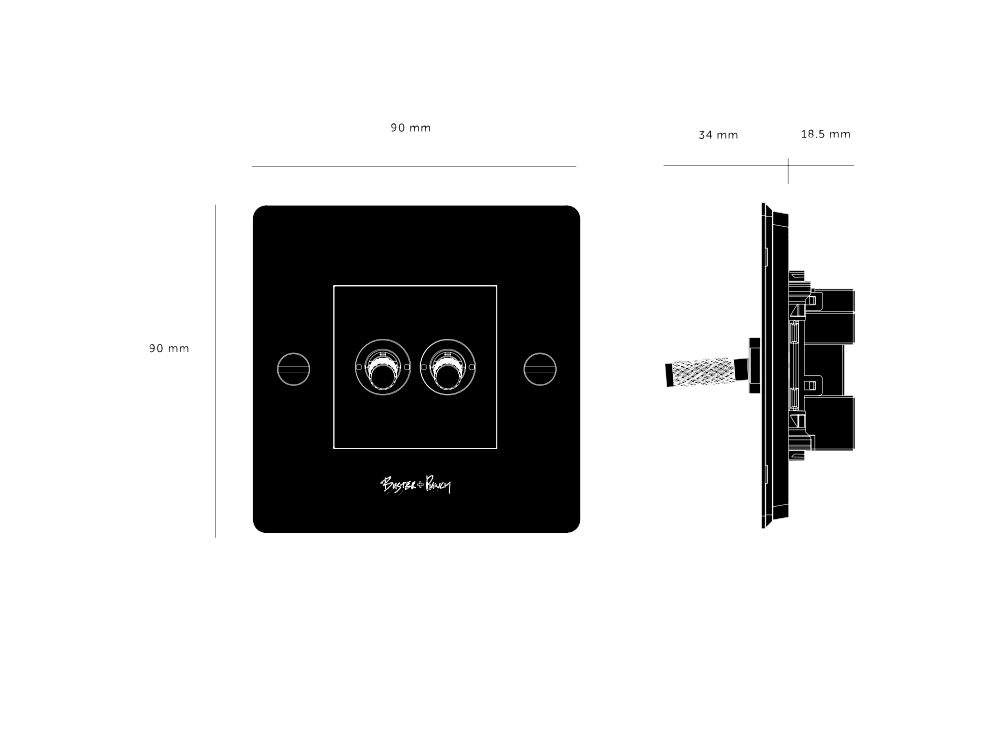 Intrerupator dublu cu un singur modul 1G Buster + Punch