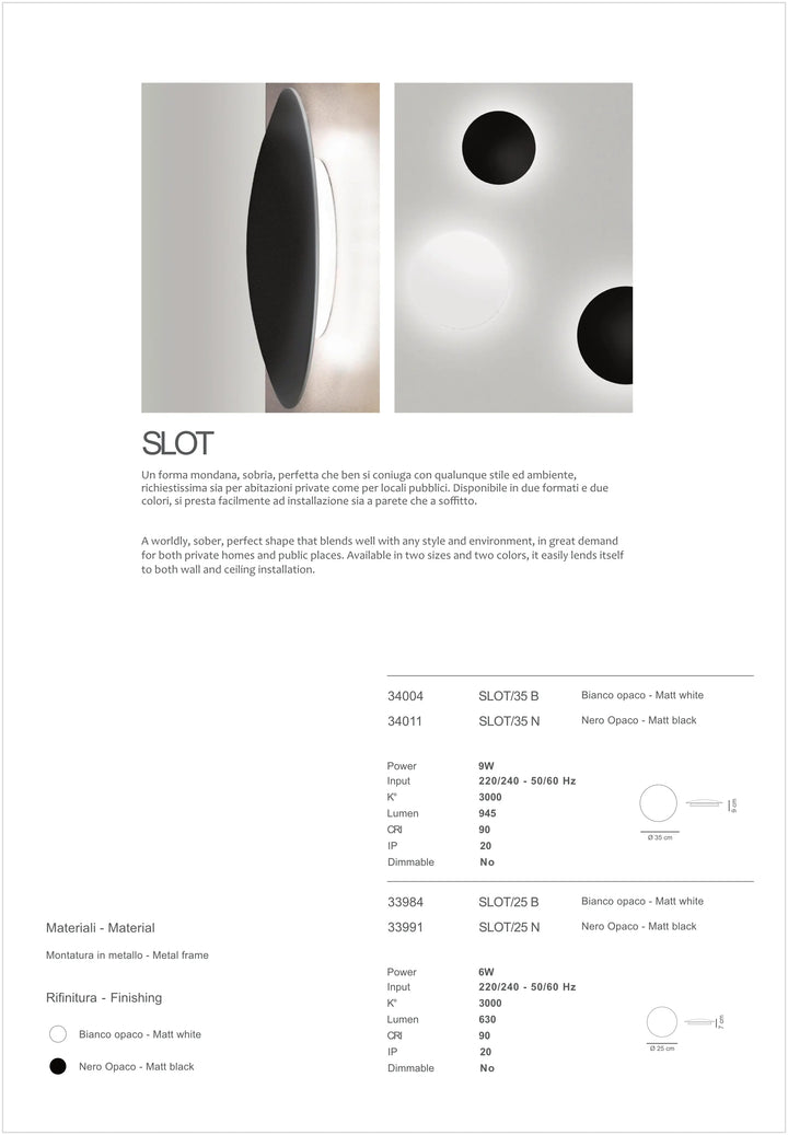 Aplica de perete neagra rotunda SLOT by Sikrea