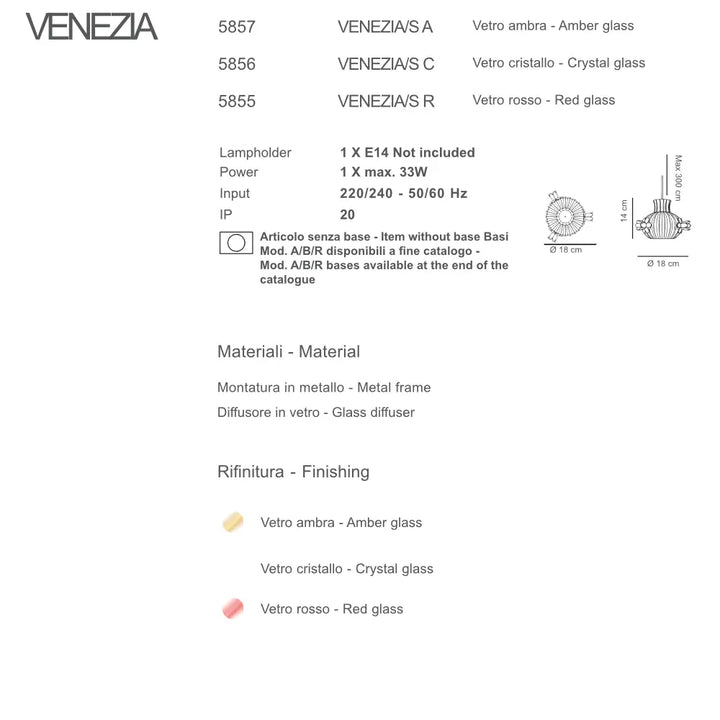 Pendul cu trandafiri din sticla VENEZIA by Sikrea