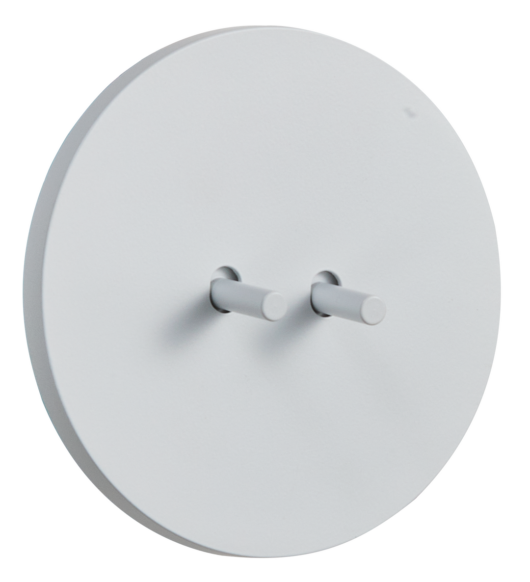 Intrerupator rotund dublu cap-scara alb mat