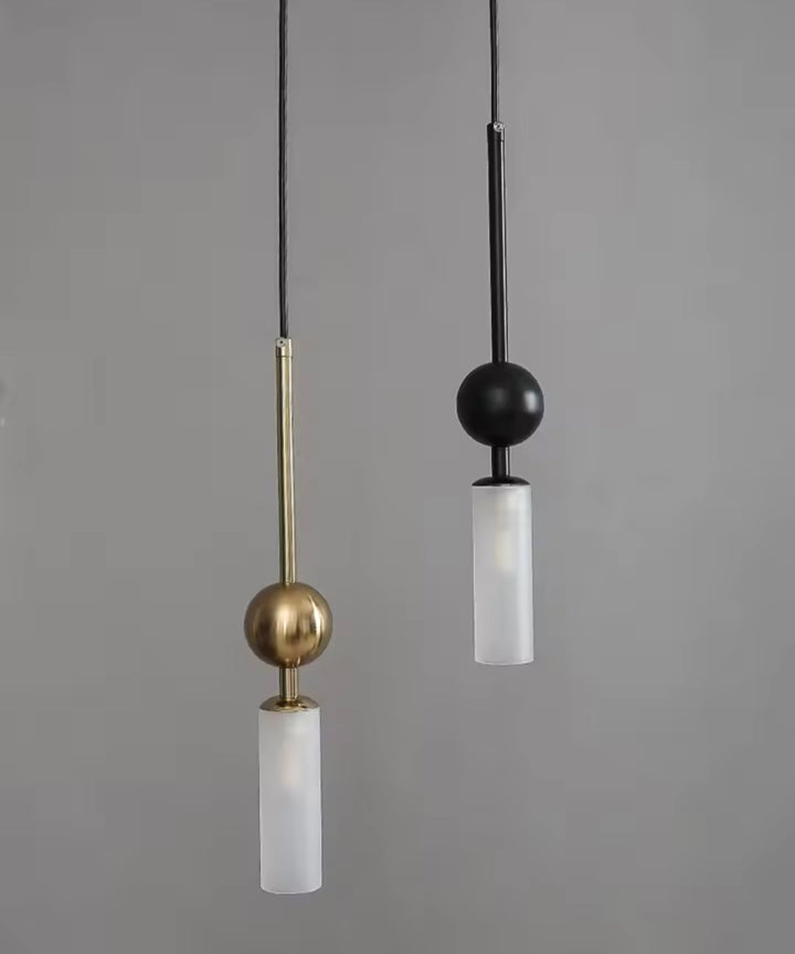 Pendul de design cu tija metalica si sticla  Unika
