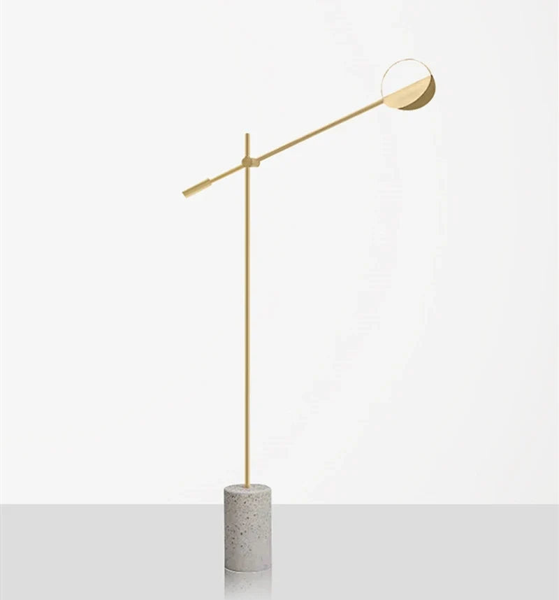 Lampadar designer nordic metal si travertin