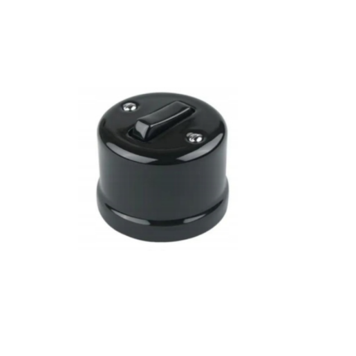 Intrerupator ceramic aparent simplu negru