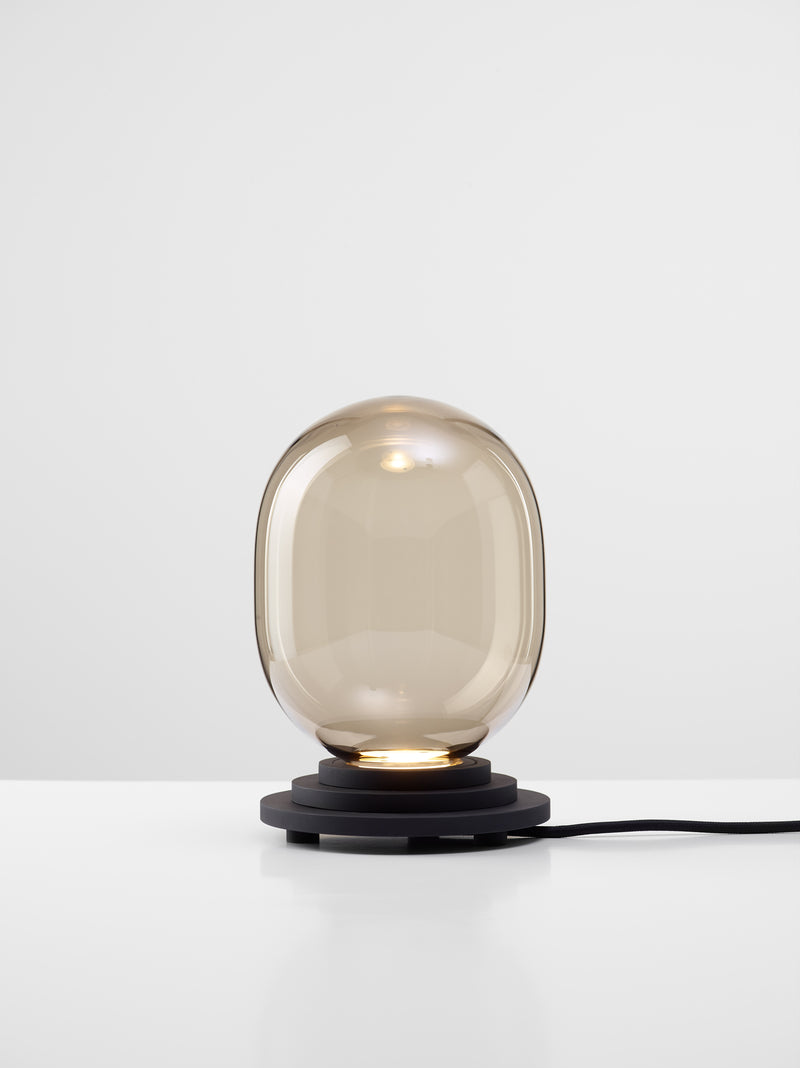 Lampa de masa din sticla suflata manual Stratos by Dechem