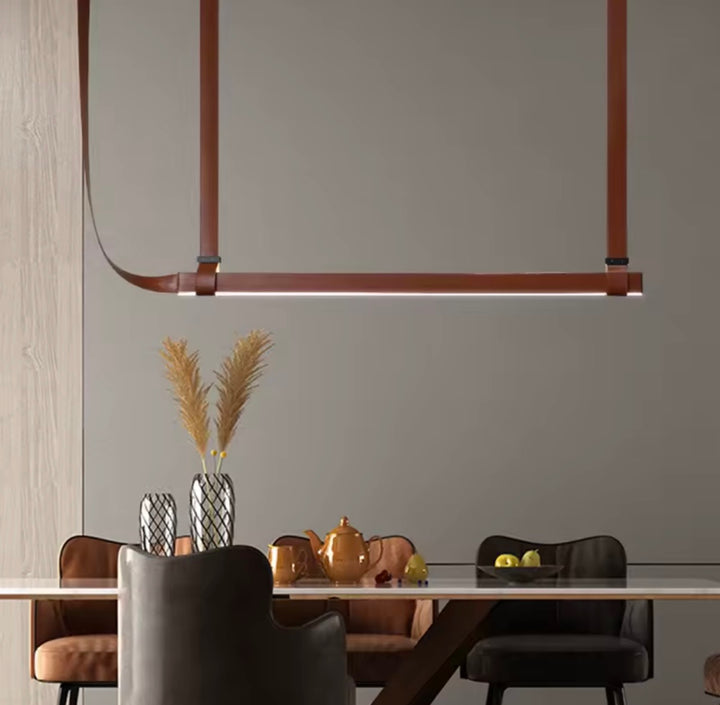 Suspensie design liniar din piele Minimal Led Belt