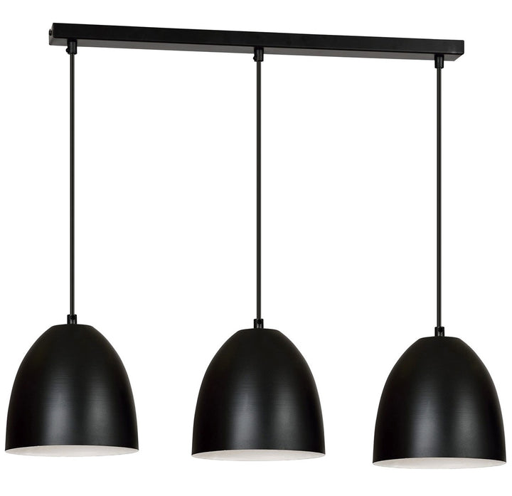 Lustra suspendata LENOX 3 neagra / alba
