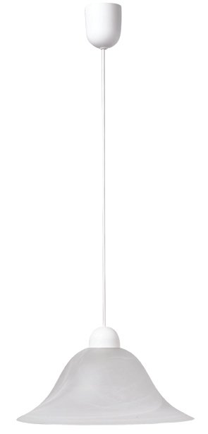 Pendul alb cu abajur in forma de clopot Duet