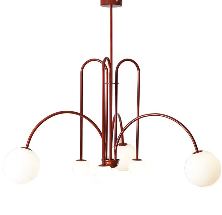 Lustra de design metal cu abajuri alb mat Pipe