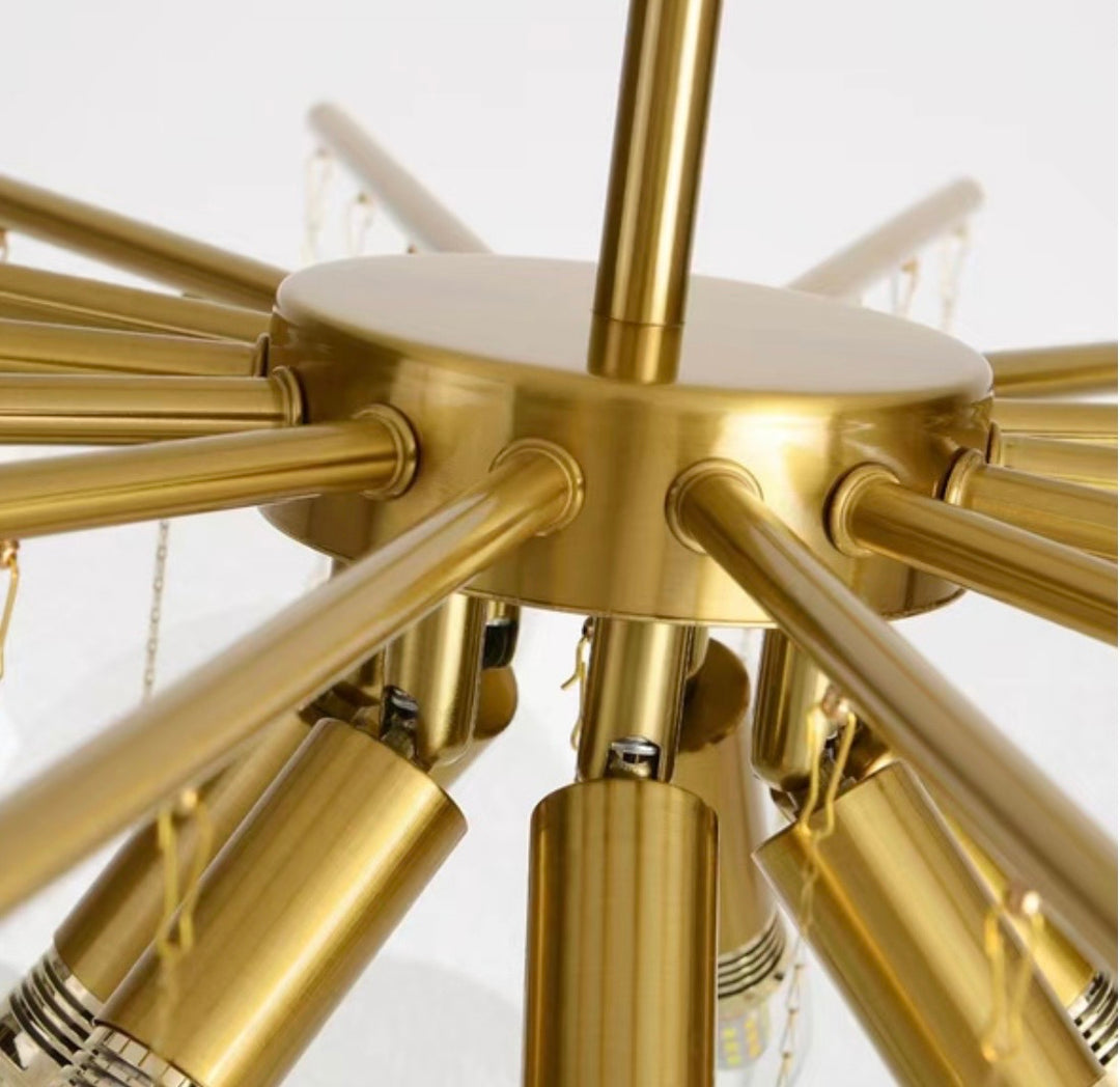 Lustra eleganta cu sticla opaca rotunda Fiore Gold 60cm