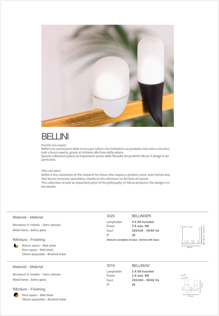 Aplica de perete inspirata de forme din natura Bellini by Sikrea
