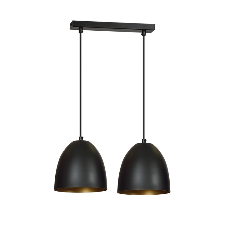 Lustra suspendata LENOX 2 neagra / auriu