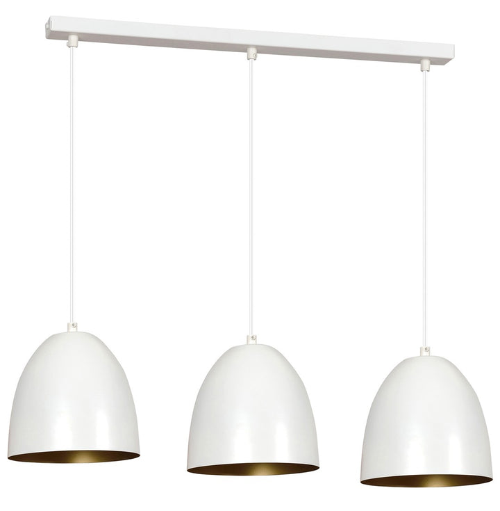 Lustra suspendata LENOX 3 alba / auriu