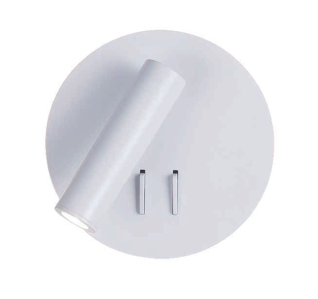 Aplica de perete alba cu lumina de fundal si spot reglabil Moby