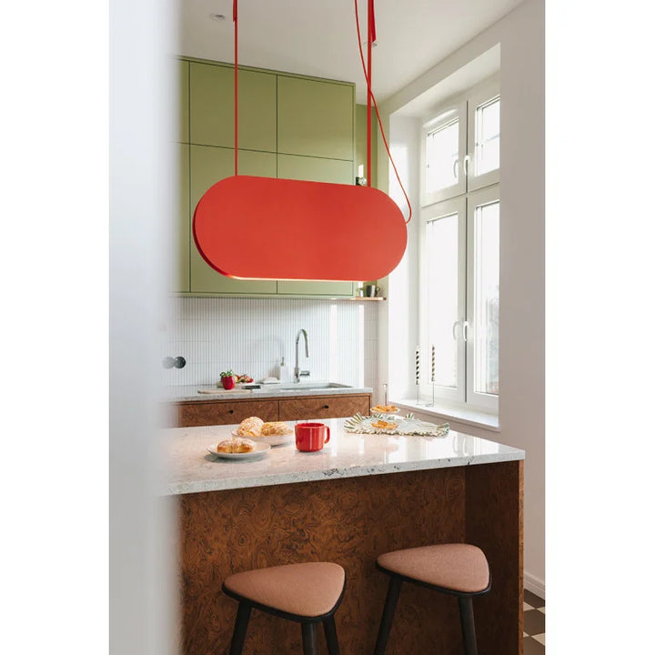 Lustra suspendata masa dining Malumi A Red-Orange