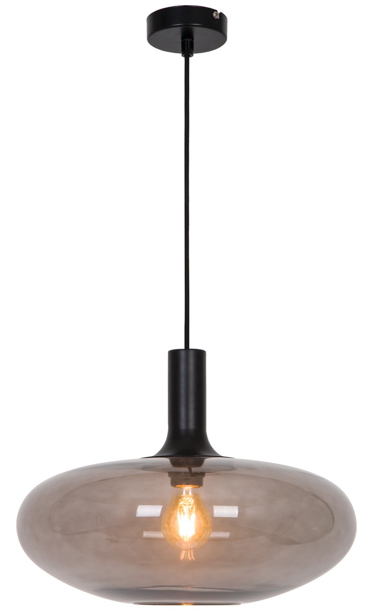 Pendul cu abajur din sticla fumurie Convex