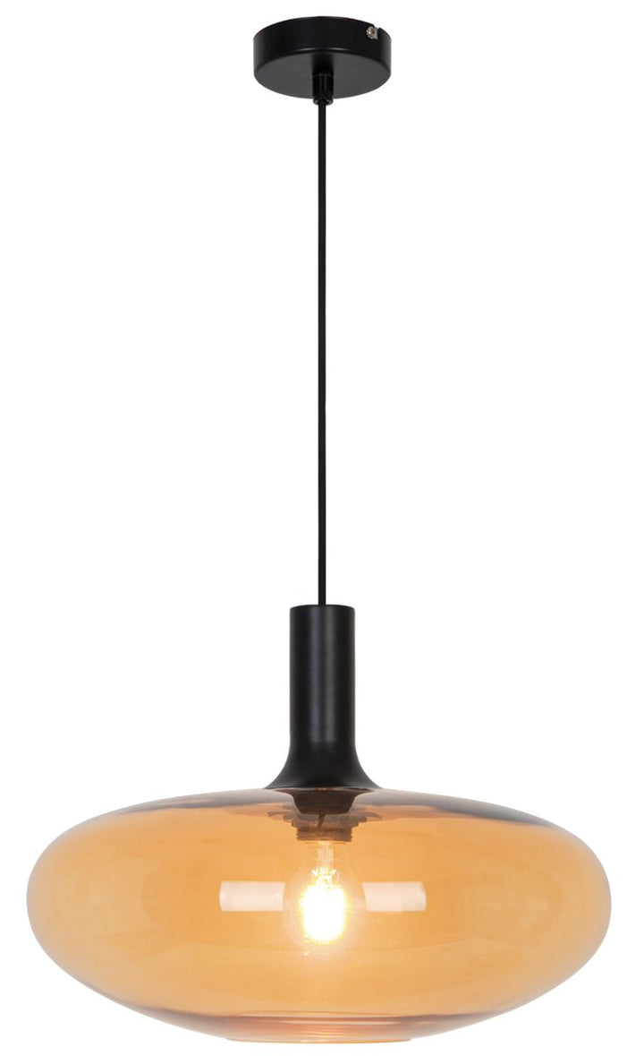 Pendul cu abajur din sticla chihlimbar Convex