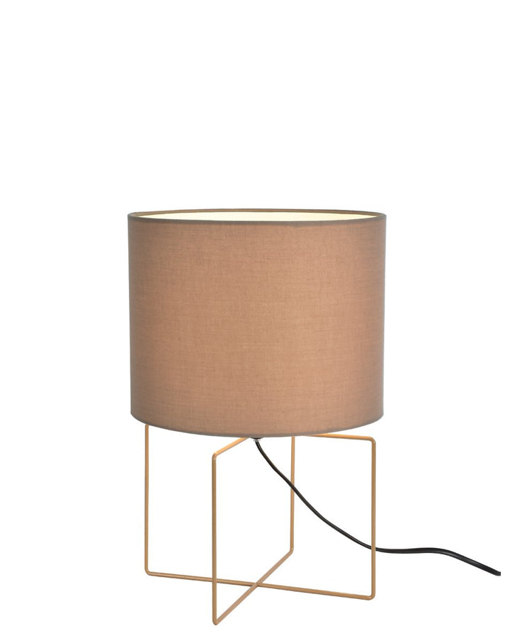 Lampa de masa cu abajur textil maro Rondo
