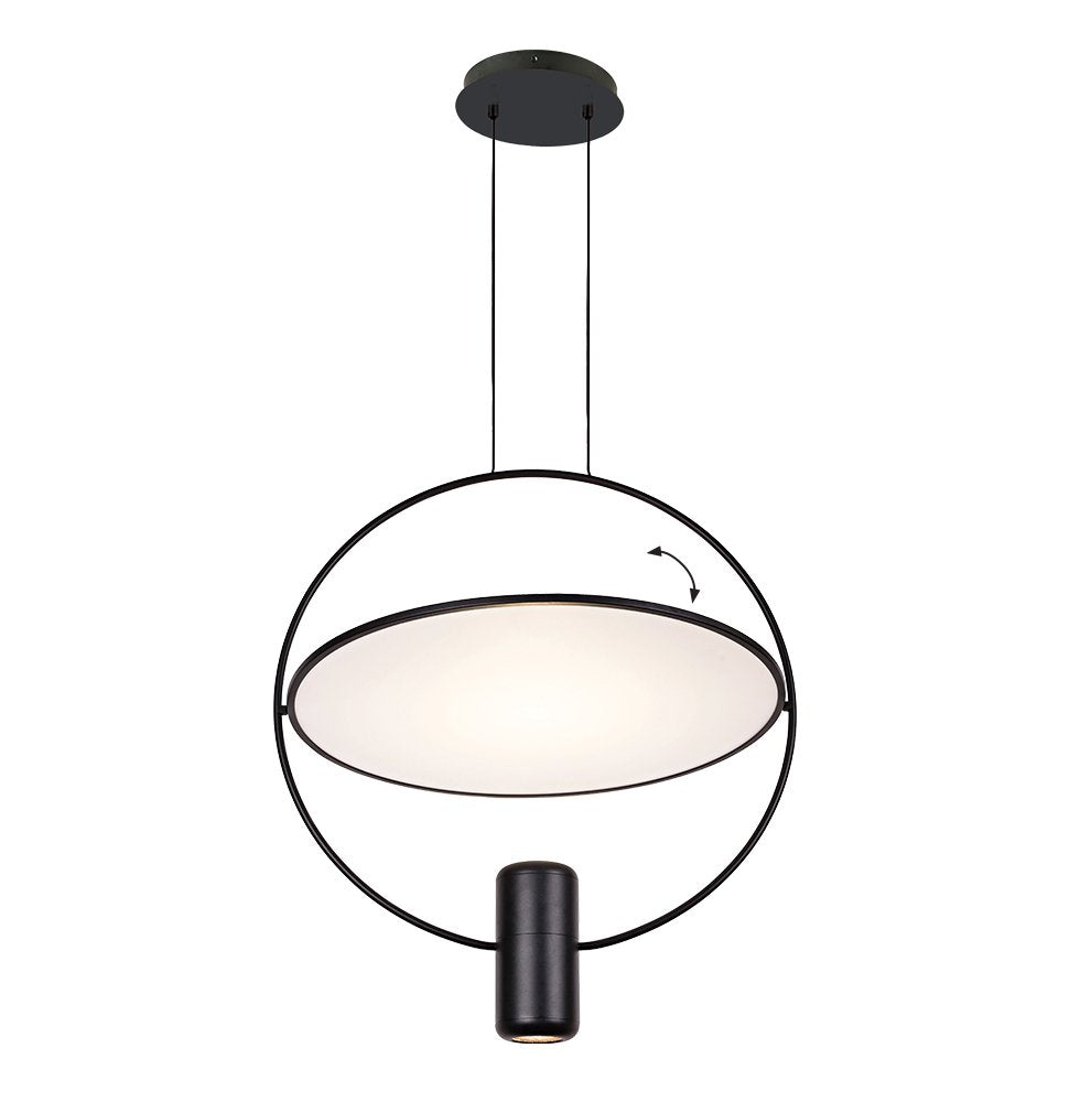 Pendul de design cu elemnt de iluminat mobil  Kruz