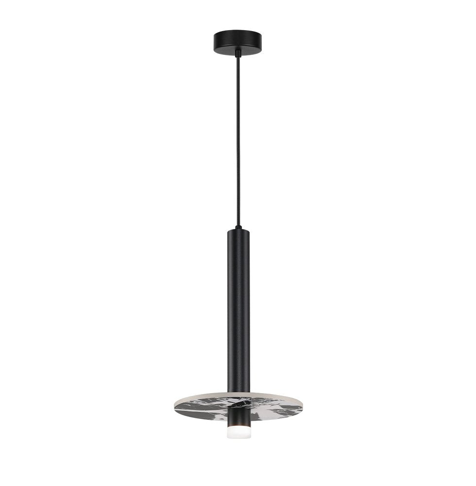 Pendul decorativ negru led cu piatra Leandros