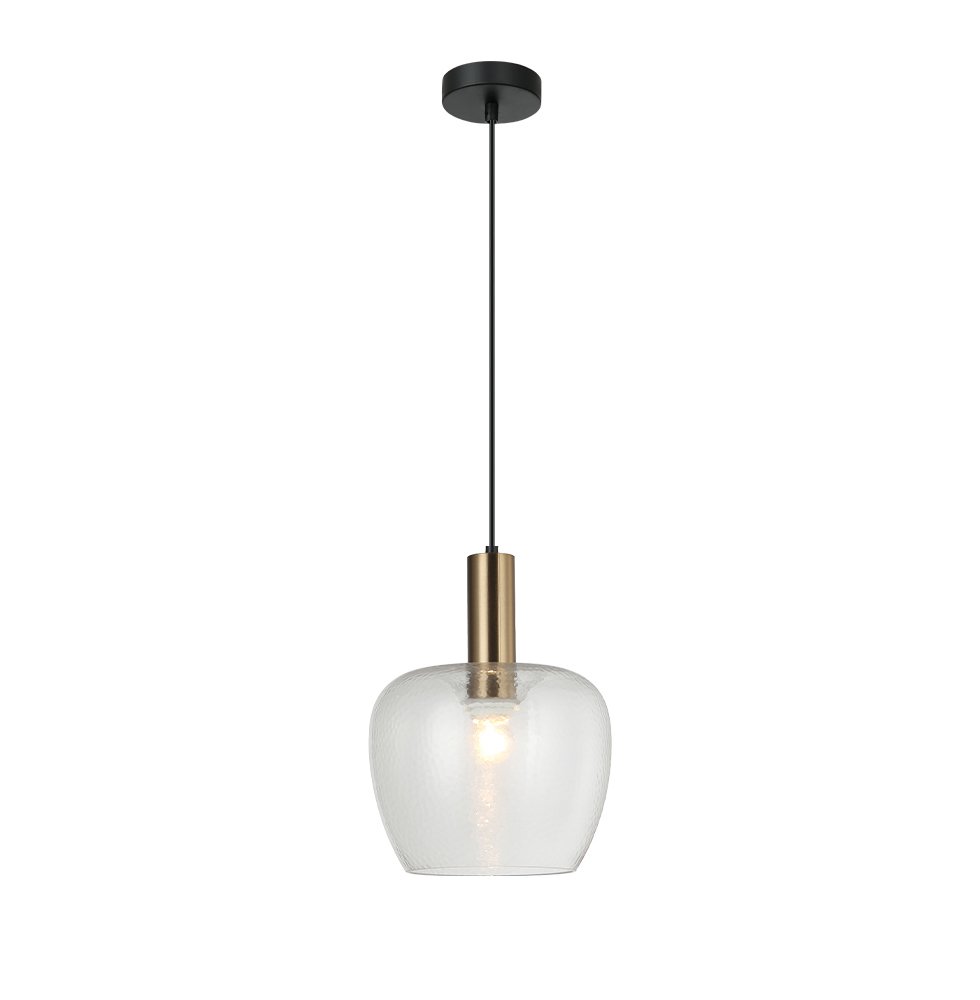 Pendul auriu cu abajur transparent Oliver