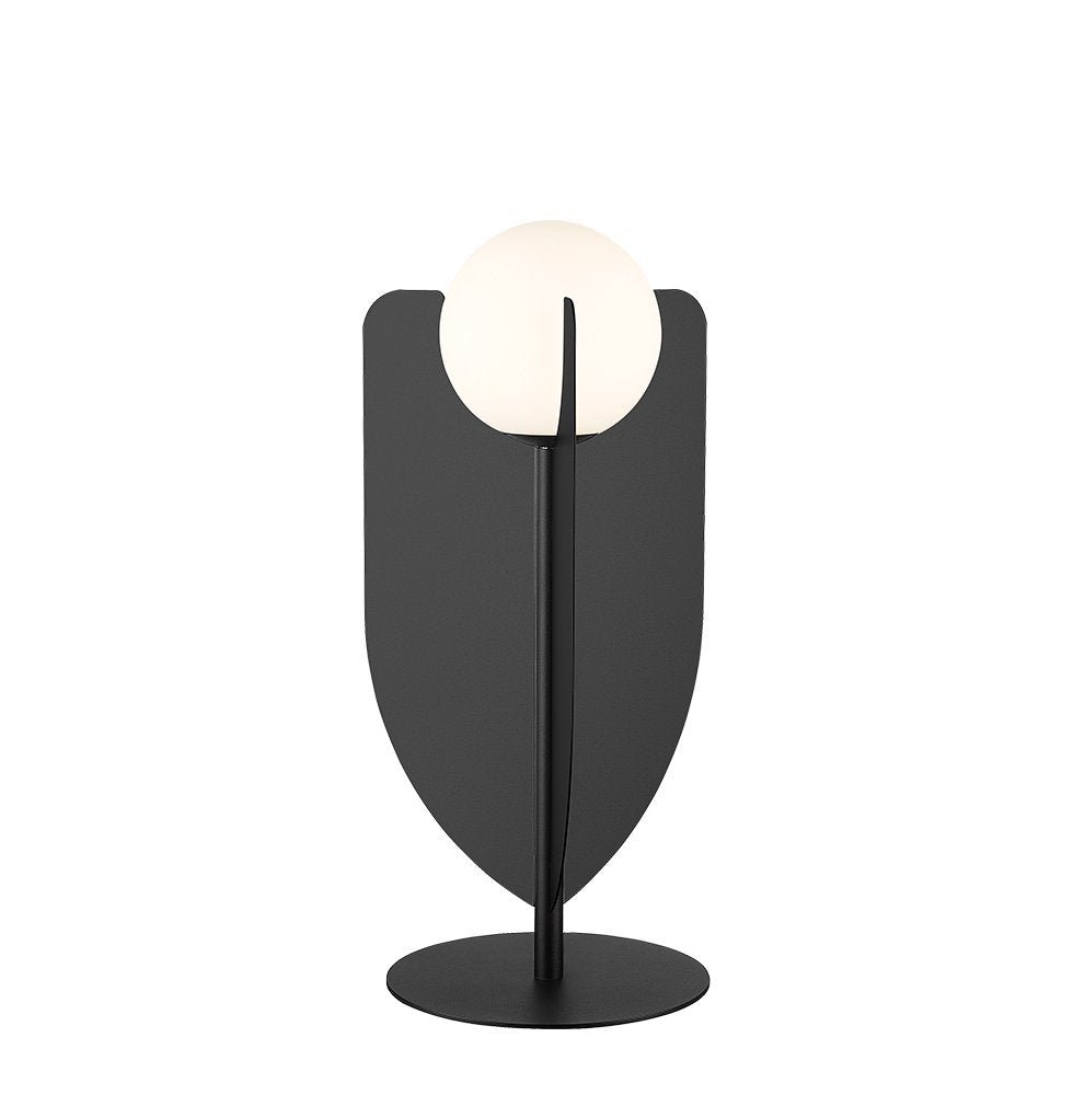 Lampa de masa neagra cu abajur opal Fedora
