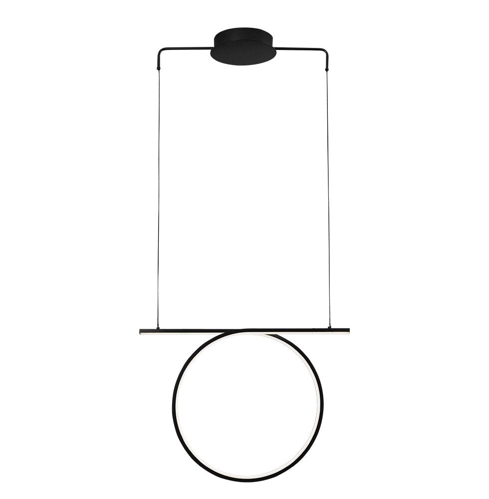 Lustra moderna neagra led cu cerc Kelsi