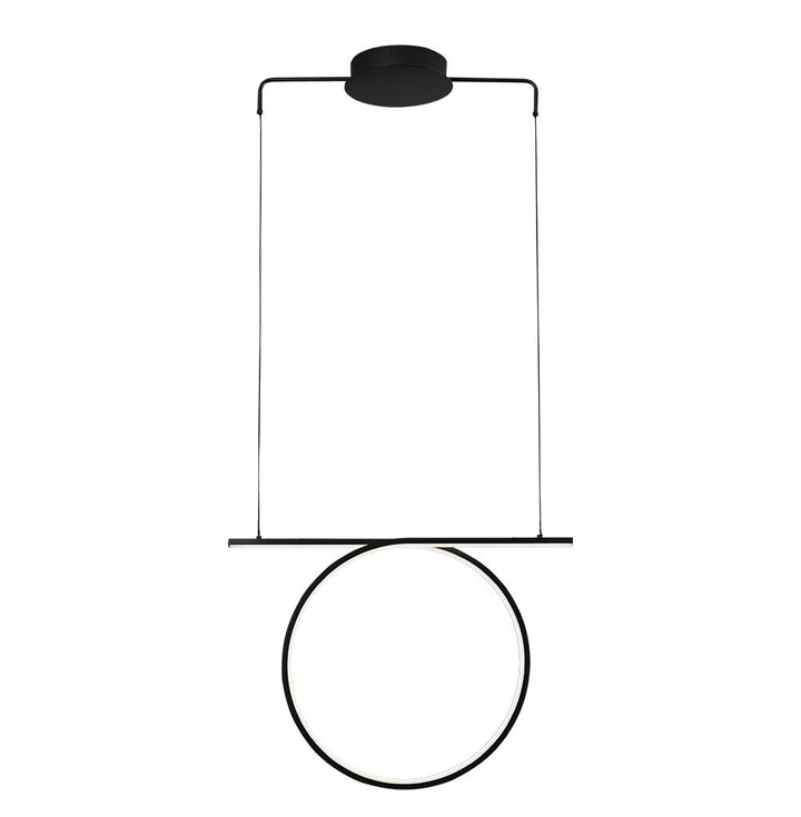 Lustra moderna neagra led cu cerc Kelsi