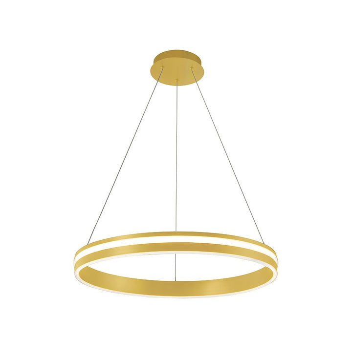 Lustra aurie cu cerc led iluminat in exterior Nesos