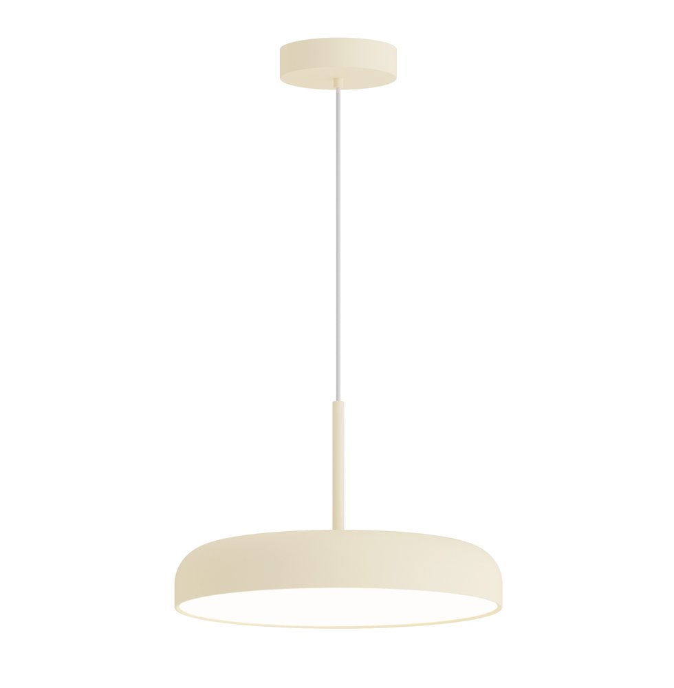 Pendul led alb cu abajur plat Deva