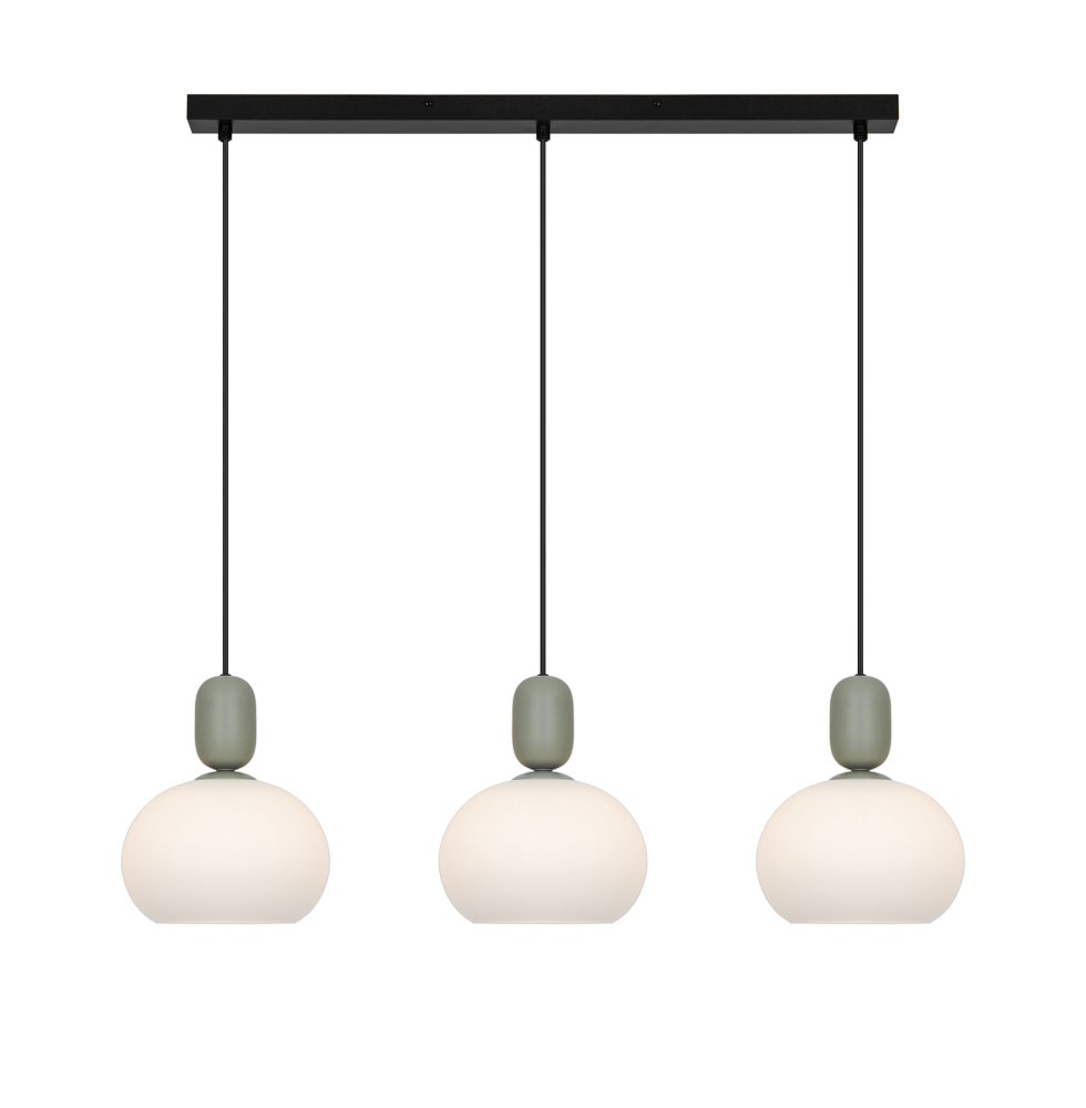 Lustra cu baza liniara si 3 pendule din sticla Valisia