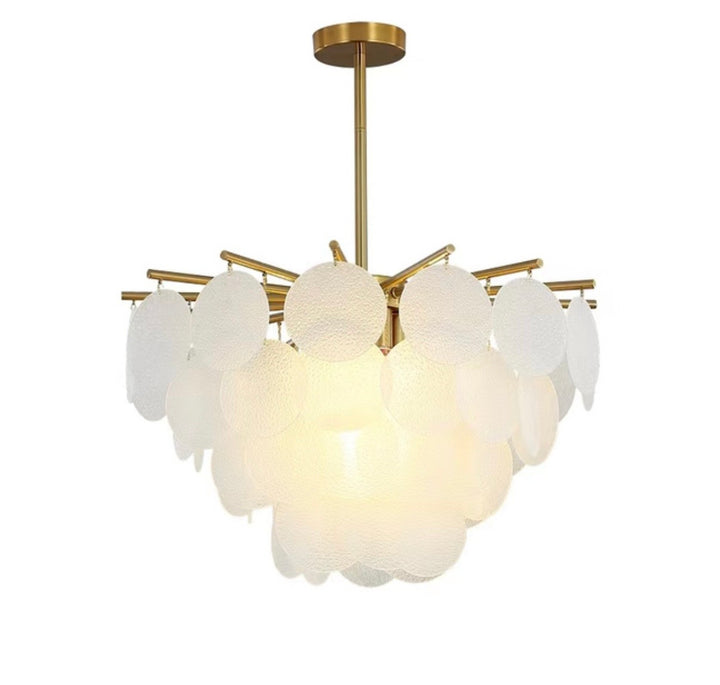 Lustra eleganta cu sticla opaca rotunda Fiore Gold 60cm