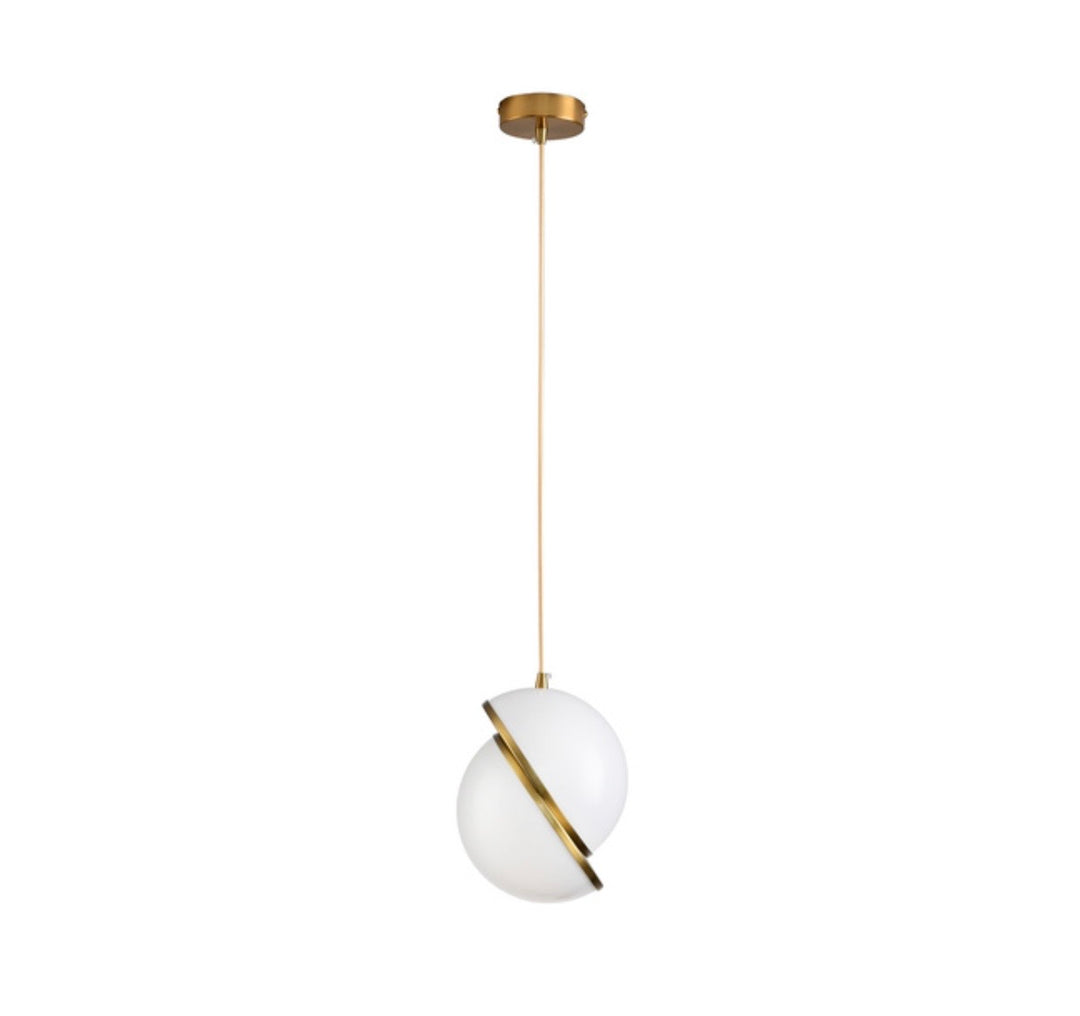 Pendul designer alb auriu Orbita 20cm