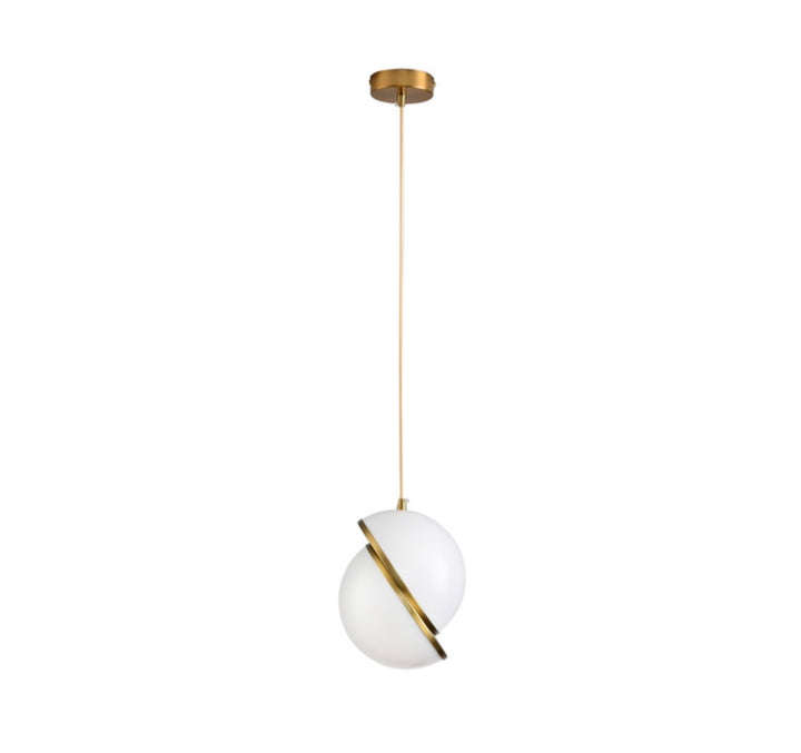 Pendul designer alb auriu Orbita 20cm
