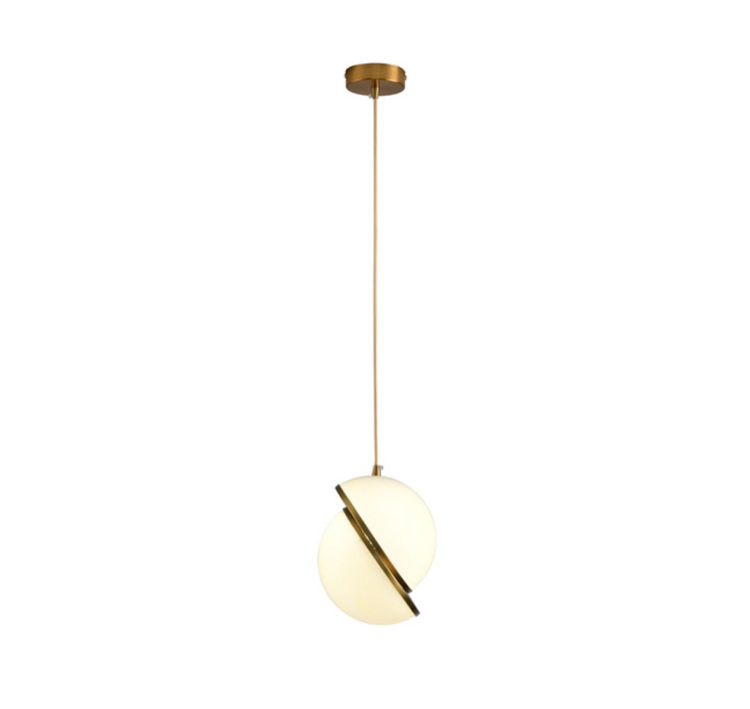 Pendul designer alb auriu Orbita 20cm
