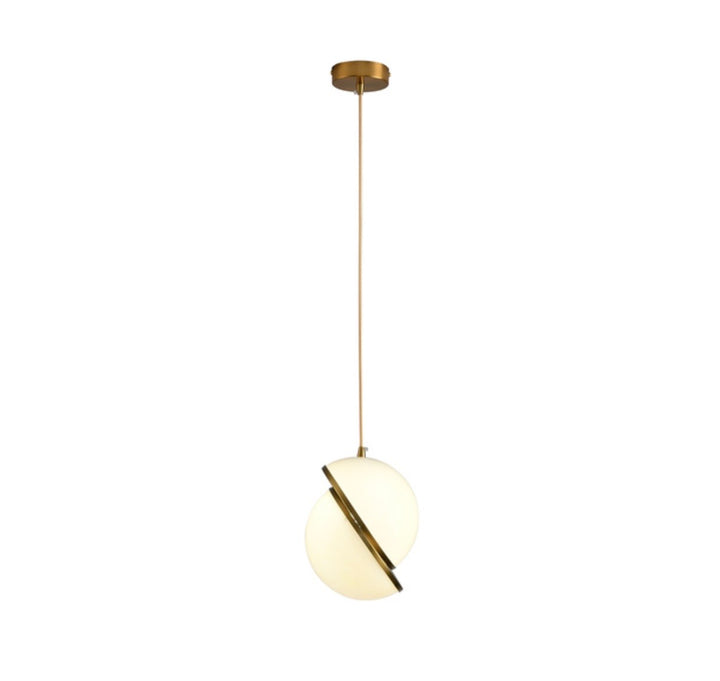 Pendul designer alb auriu Orbita 20cm