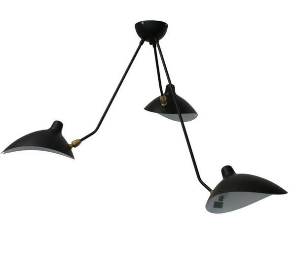 Plafoniera industriala neagra cu accente aurii Crane 3P