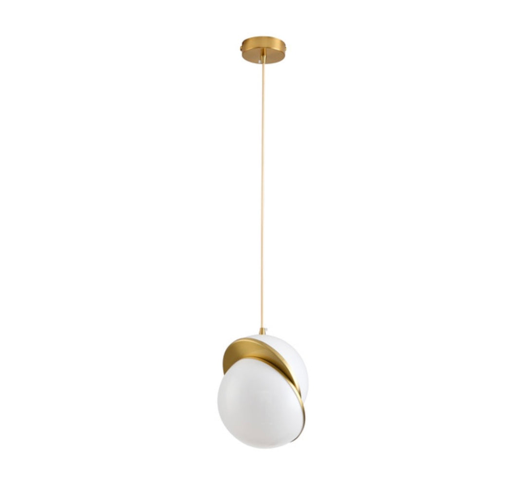 Pendul designer alb auriu Orbita 20cm