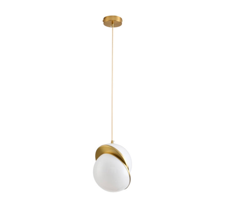 Pendul designer alb auriu Orbita 20cm