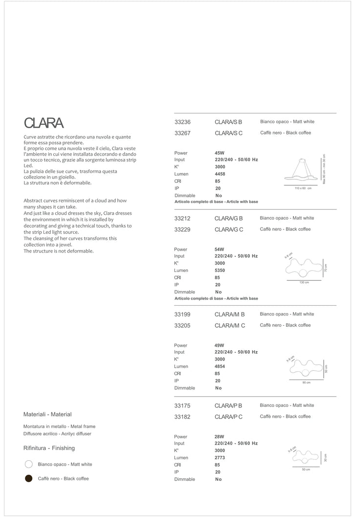 Aplica in forma de nor CLARA by Sikrea