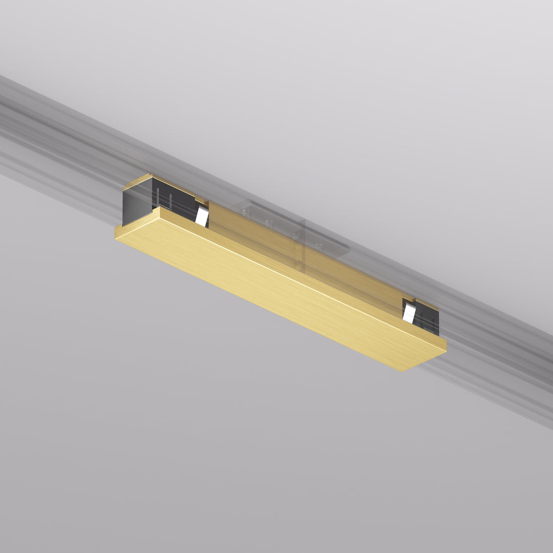 Conector electric drept pentru șină SHINE BASE, 48V, alamă satinat – Denkirs