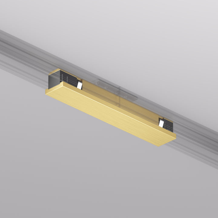 Conector electric drept pentru șină SHINE BASE, 48V, alamă satinat – Denkirs