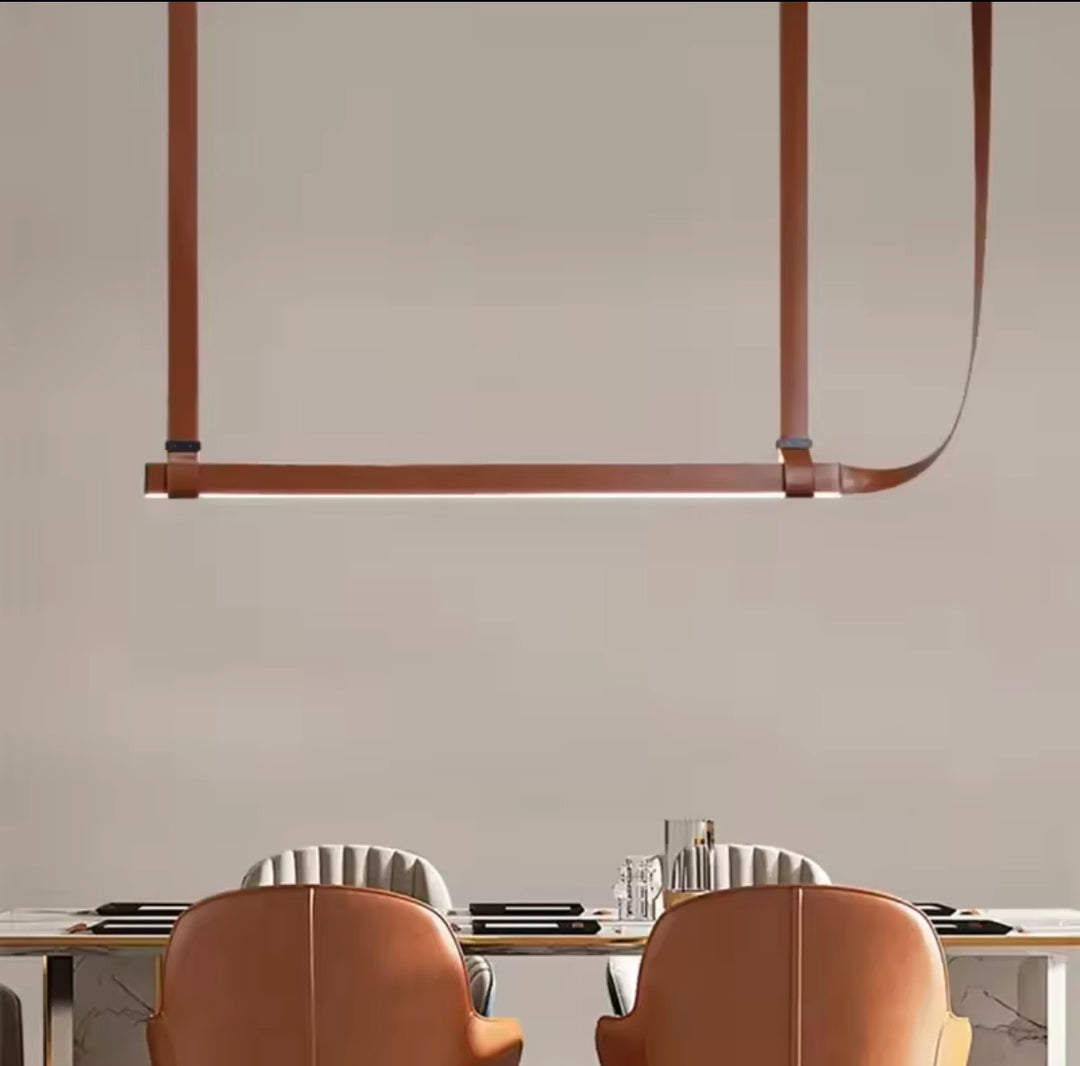 Suspensie design liniar din piele Minimal Led Belt
