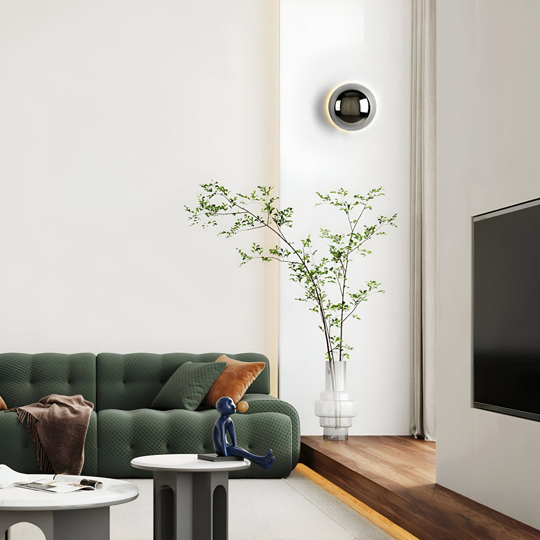 Aplica de perete  design rotunda din metal Led Lunar