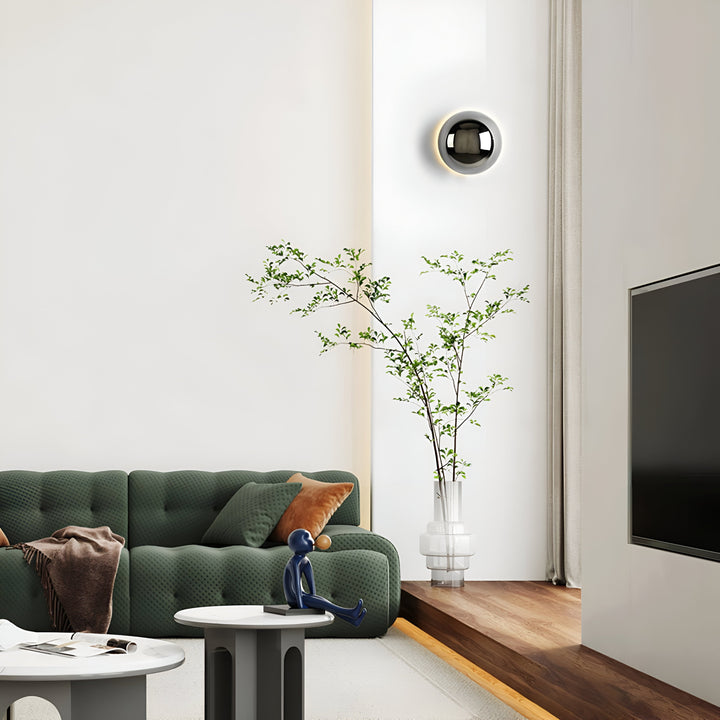 Aplica de perete  design rotunda din metal Led Lunar