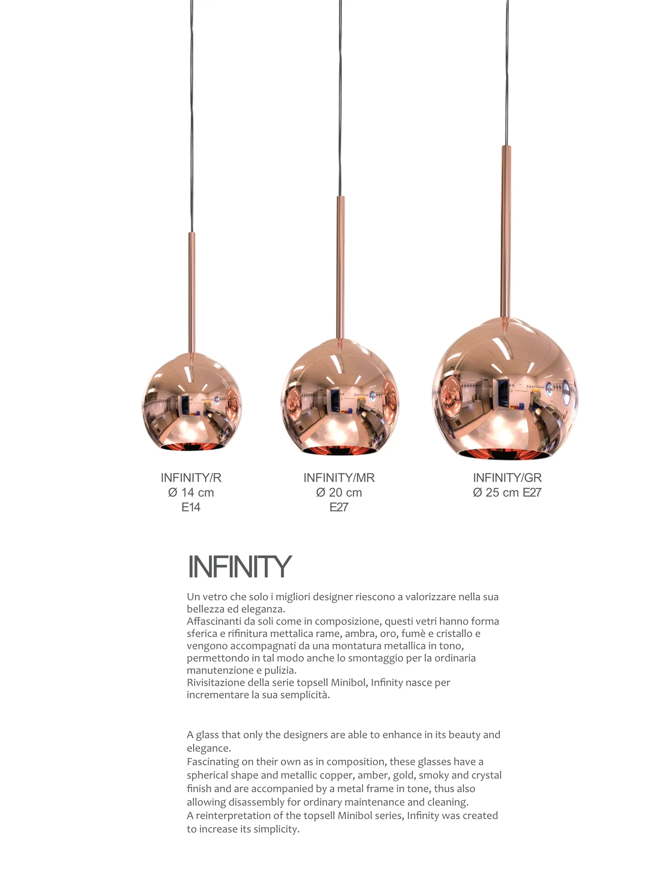 Pendul cu abajur in forma de sfera Infinity by Sikrea
