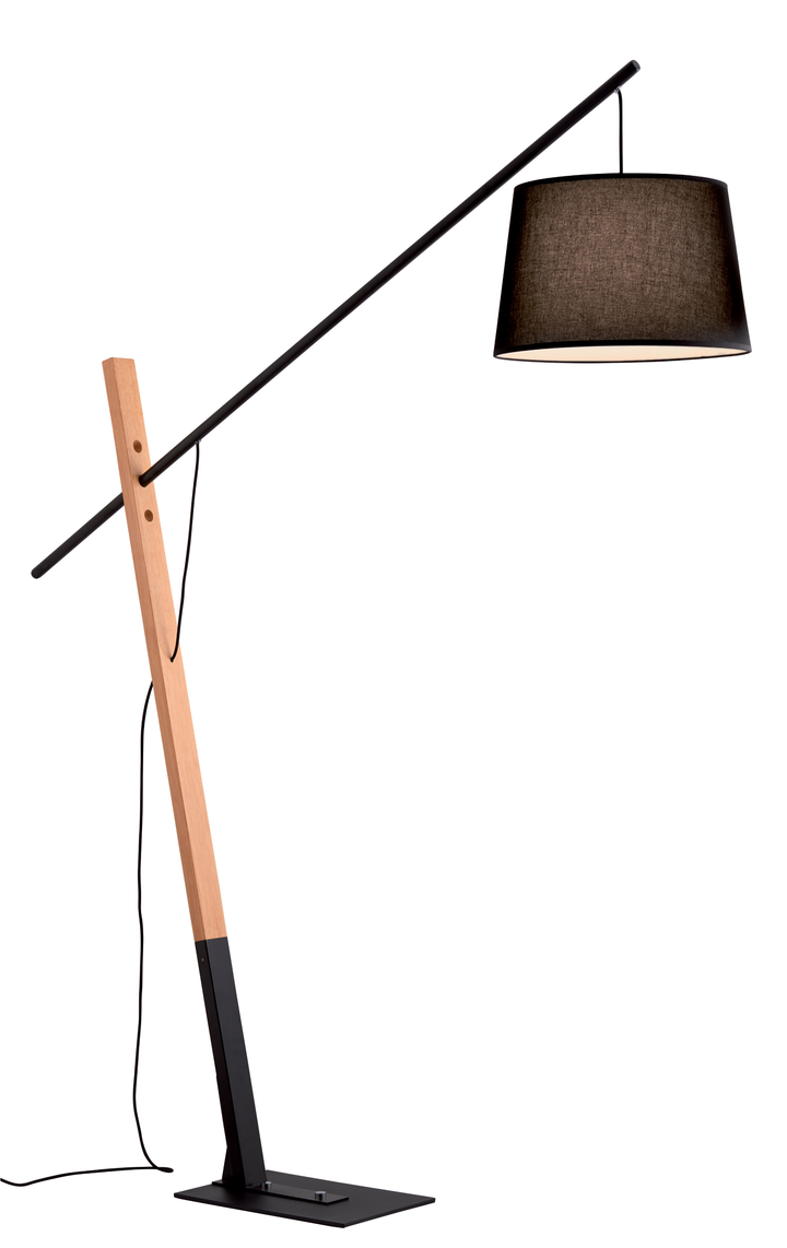 Lampadar din lemn cu abajur textil Crane by Viokef