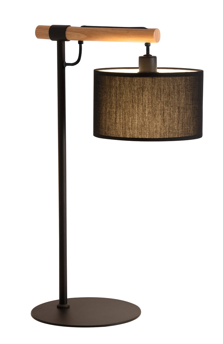 Lampa de masa clasica cu lemn si material Romeo by Viokef