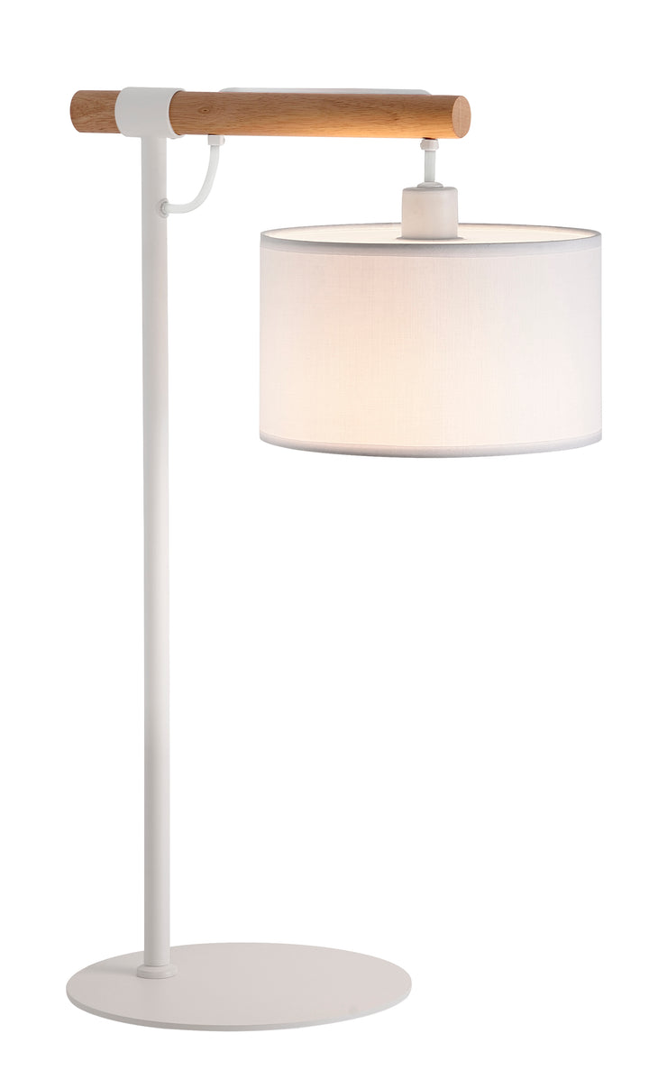 Lampa de masa clasica cu lemn si material Romeo by Viokef